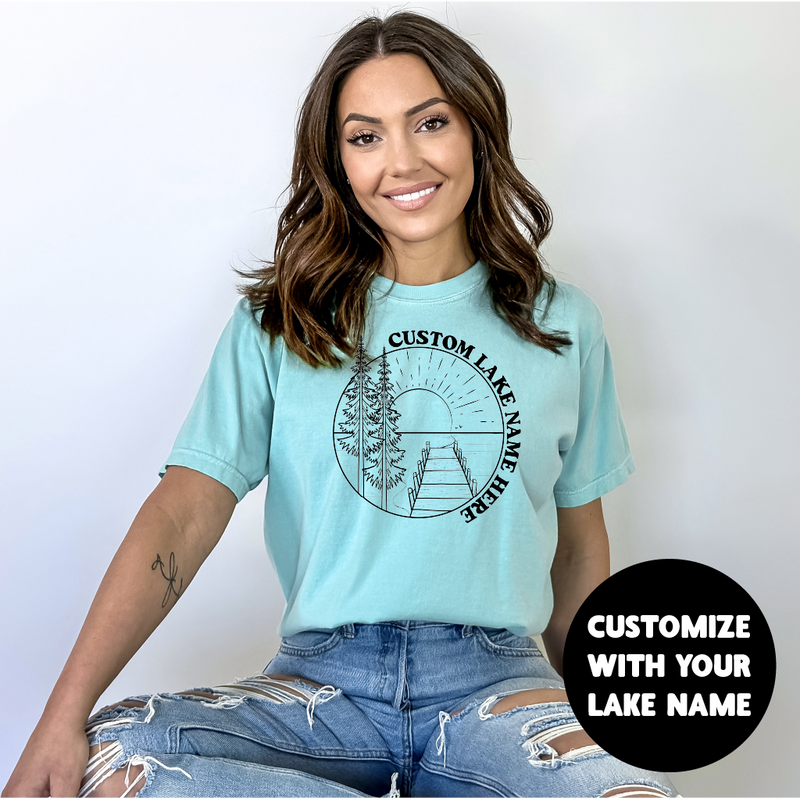 Lake Scene Personalized T-shirt | Lake Shirt | Custom Clothing-1