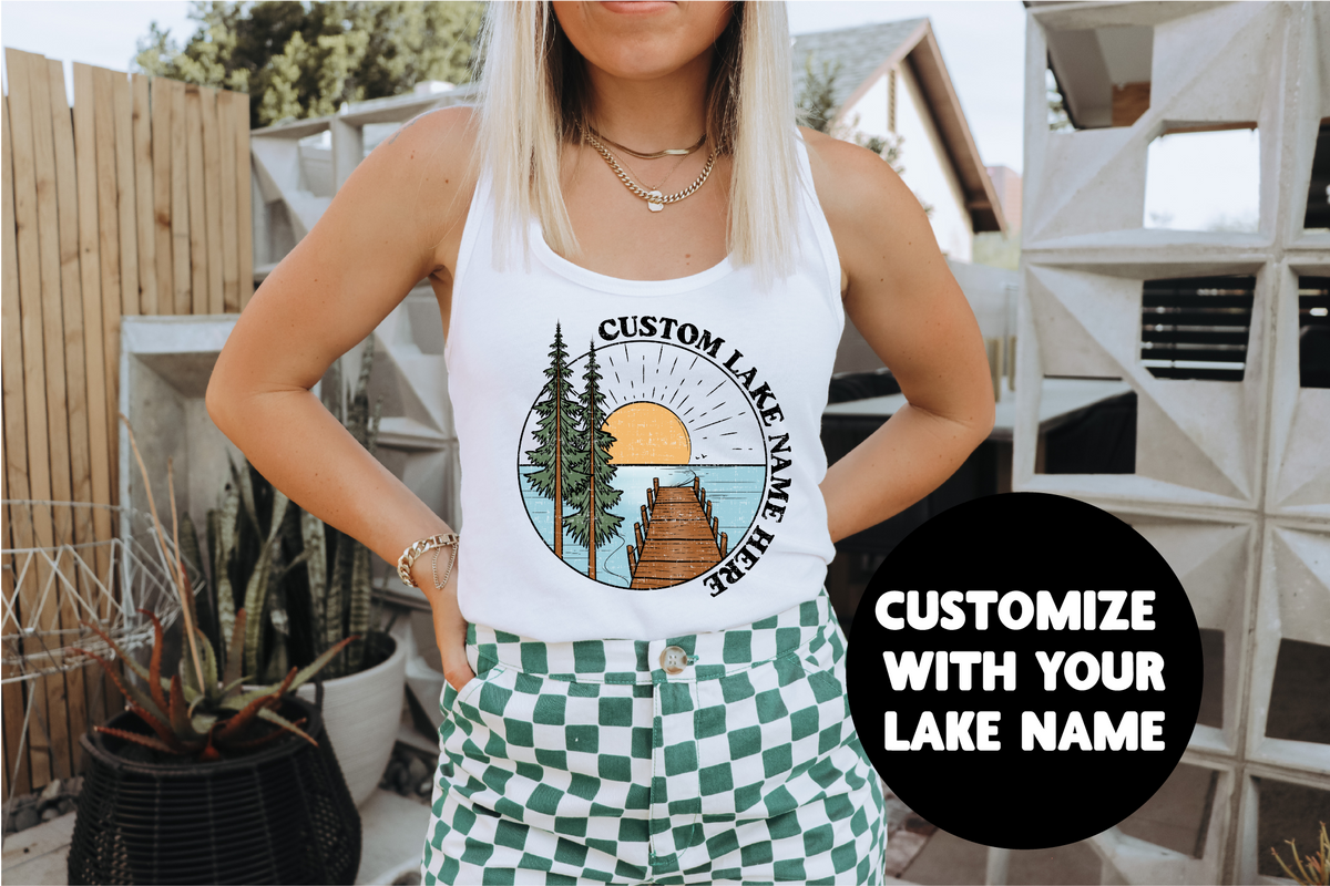 Lake Scene Personalized Women's Tank Top | Lake Clothing-1
