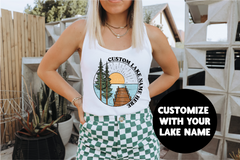Lake Scene Personalized Women's Tank Top | Lake Clothing-1