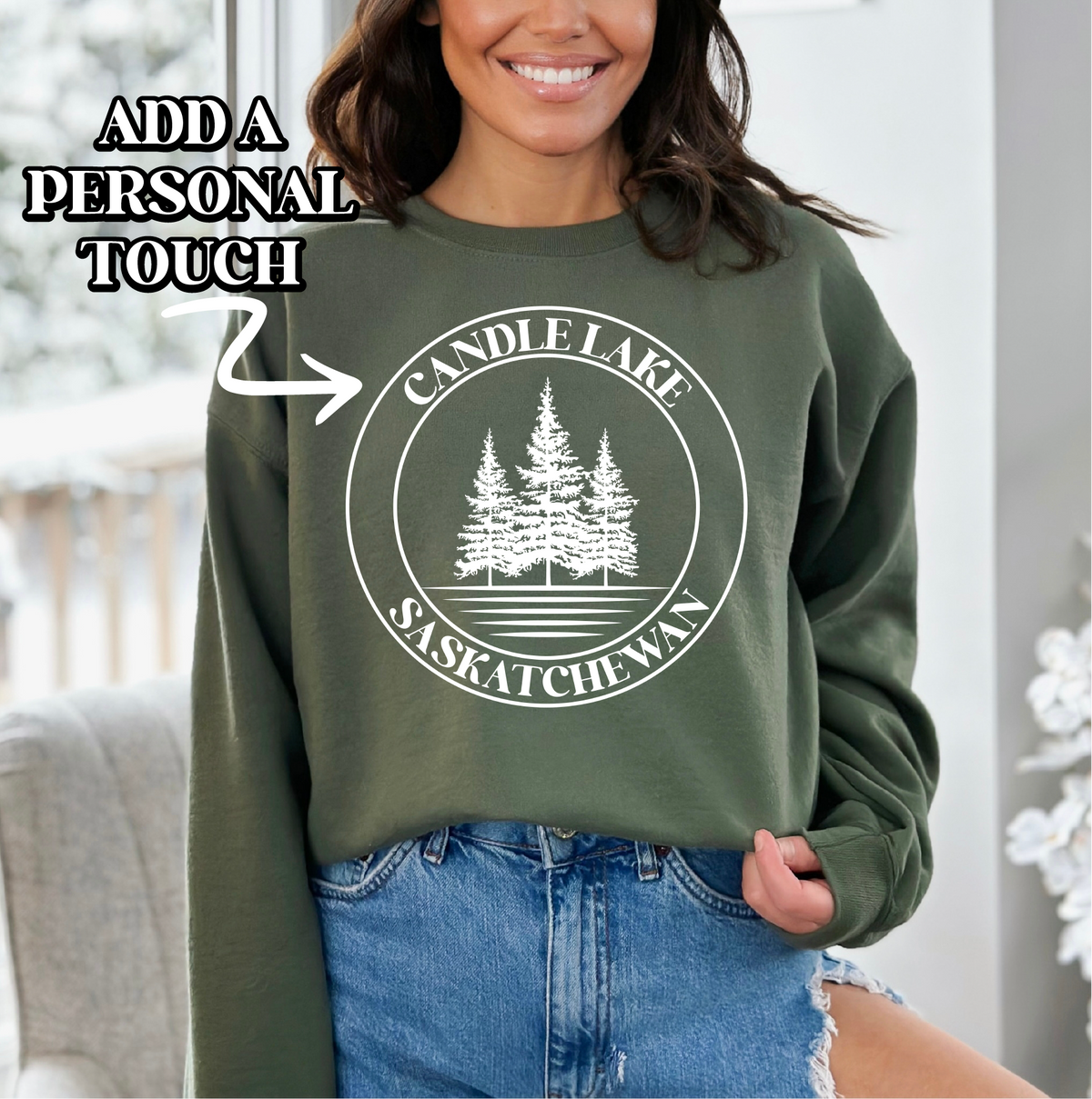 Circle Personalized Lake Sweatshirt | Custom Apparel-2