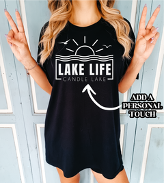 Lake Life Sunset Personalized Tshirt | Summer Apparel-1