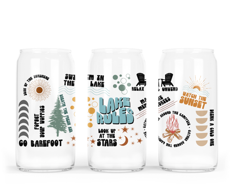 Lake Rules Glass Can with Bamboo Lid-2