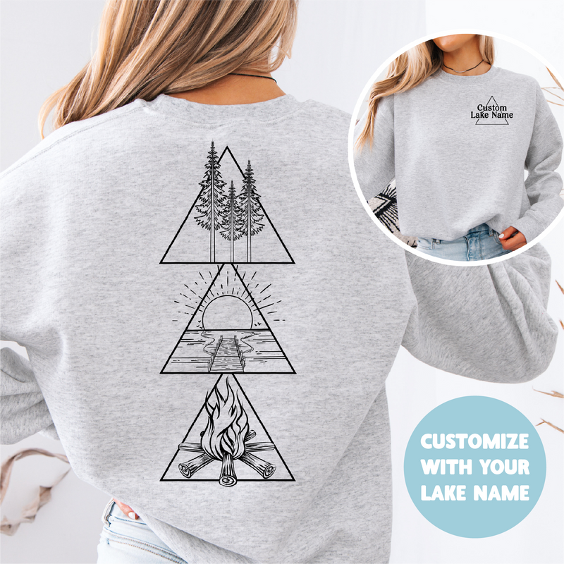 Lake Triangle Personalized Sweatshirt | Summer Apparel | Custom Apparel-1