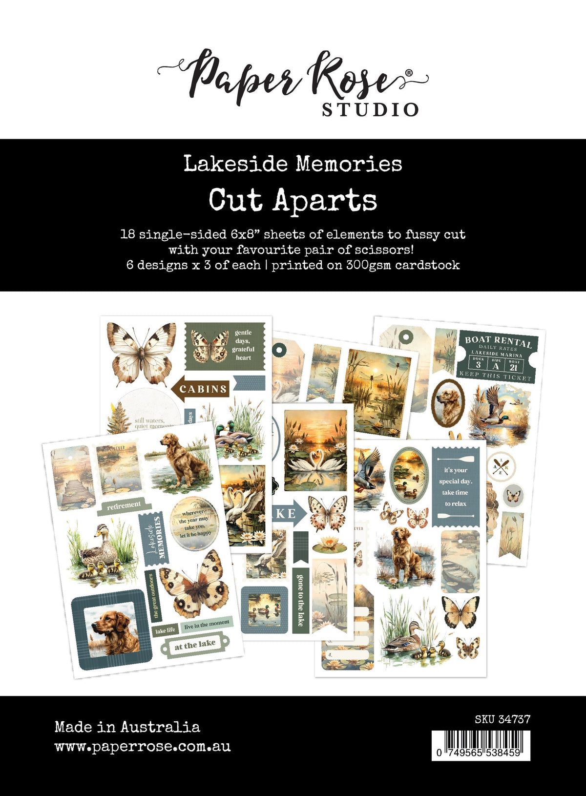 Souvenirs au bord du lac, éléments à découper 34737-1