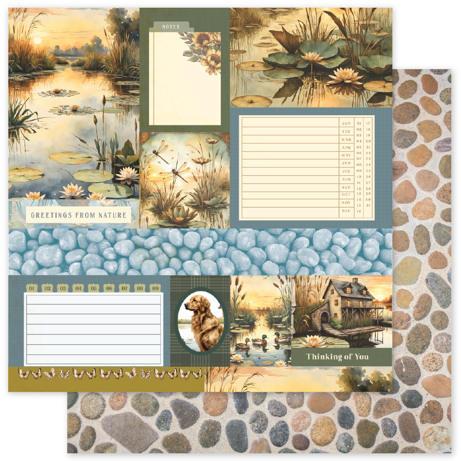 Lakeside Memories D Papier 30 x 30 cm (Paquet de 12) 34704-1