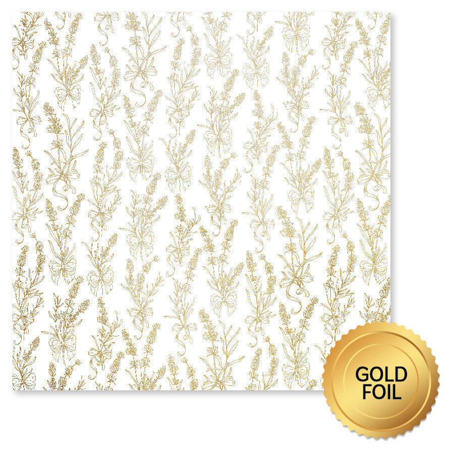 Lavender & Roses Gold Foil B 12x12 Paper (6pc Bulk Pack) 32226-1