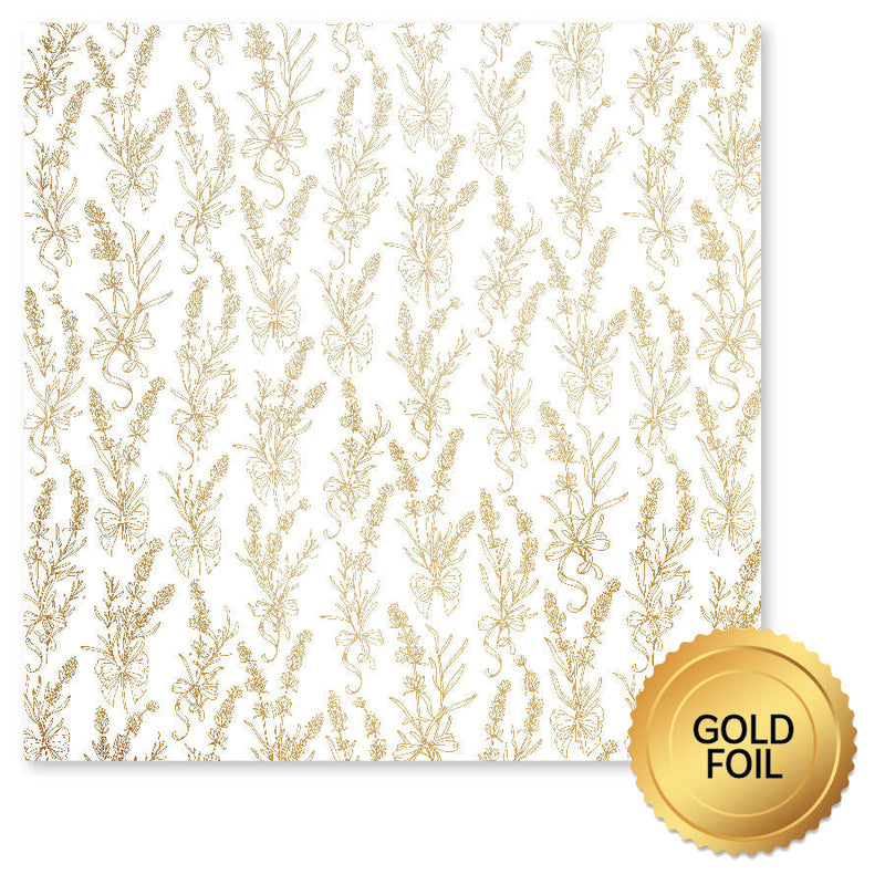 Lavender & Roses Gold Foil B 12x12 Paper (6pc Bulk Pack) 32226-1