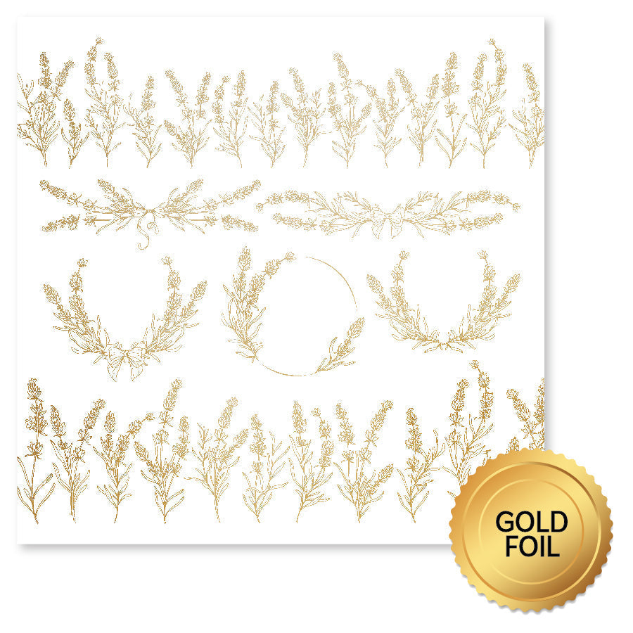 Lavender & Roses Gold Foil D 12x12 Paper (6pc Bulk Pack) 32232-1