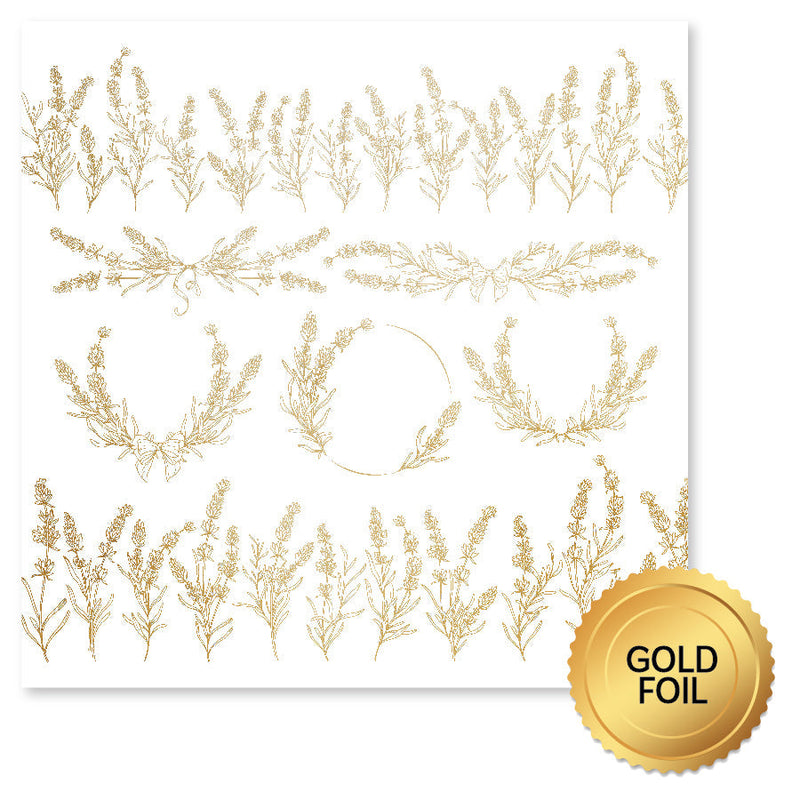 Lavender & Roses Gold Foil D 12x12 Paper (6pc Bulk Pack) 32232-1