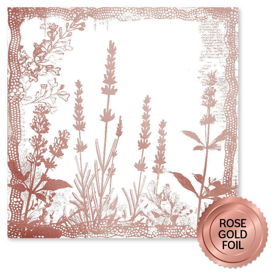 Lavender & Roses Rose Gold Foil A 12x12 Paper (6pc Bulk Pack) 32199-1