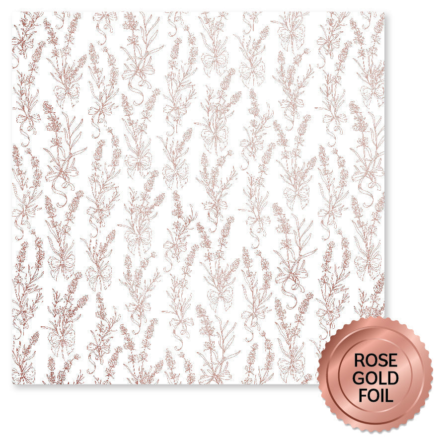 Lavender & Roses Rose Gold Foil B 12x12 Paper (6pc Bulk Pack) 32202-1