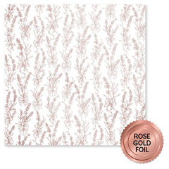 Lavender & Roses Rose Gold Foil B 12x12 Paper (6pc Bulk Pack) 32202-1