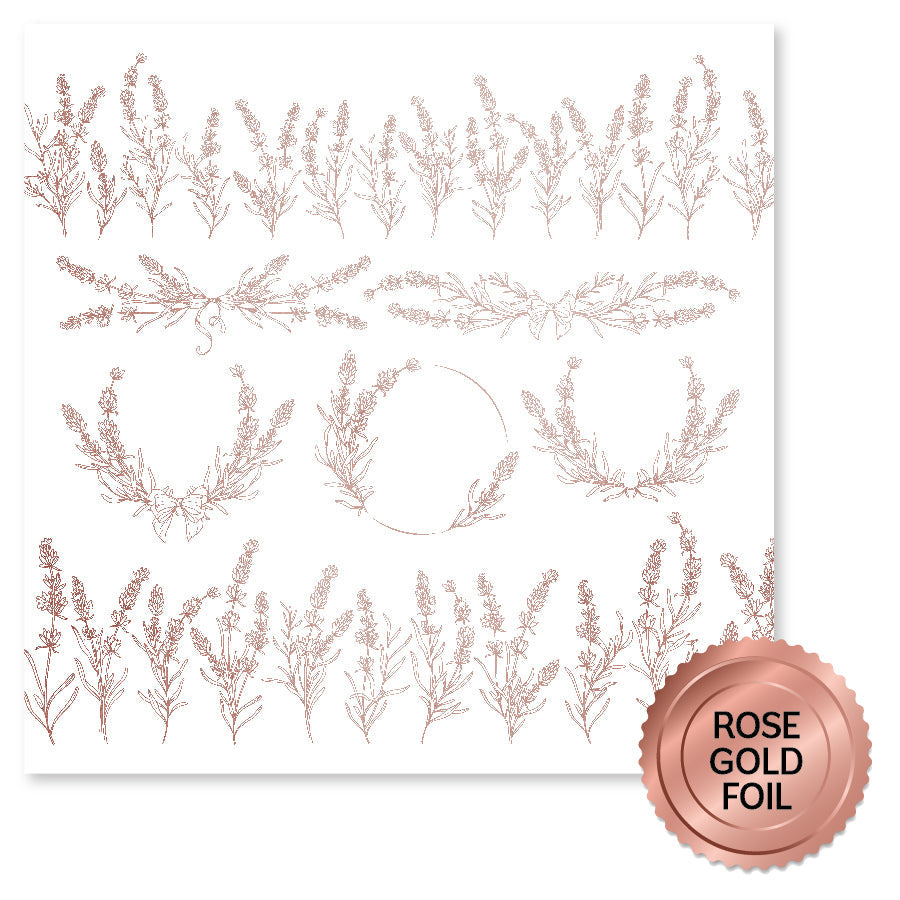 Lavender & Roses Rose Gold Foil D 12x12 Paper (6pc Bulk Pack) 32208-1