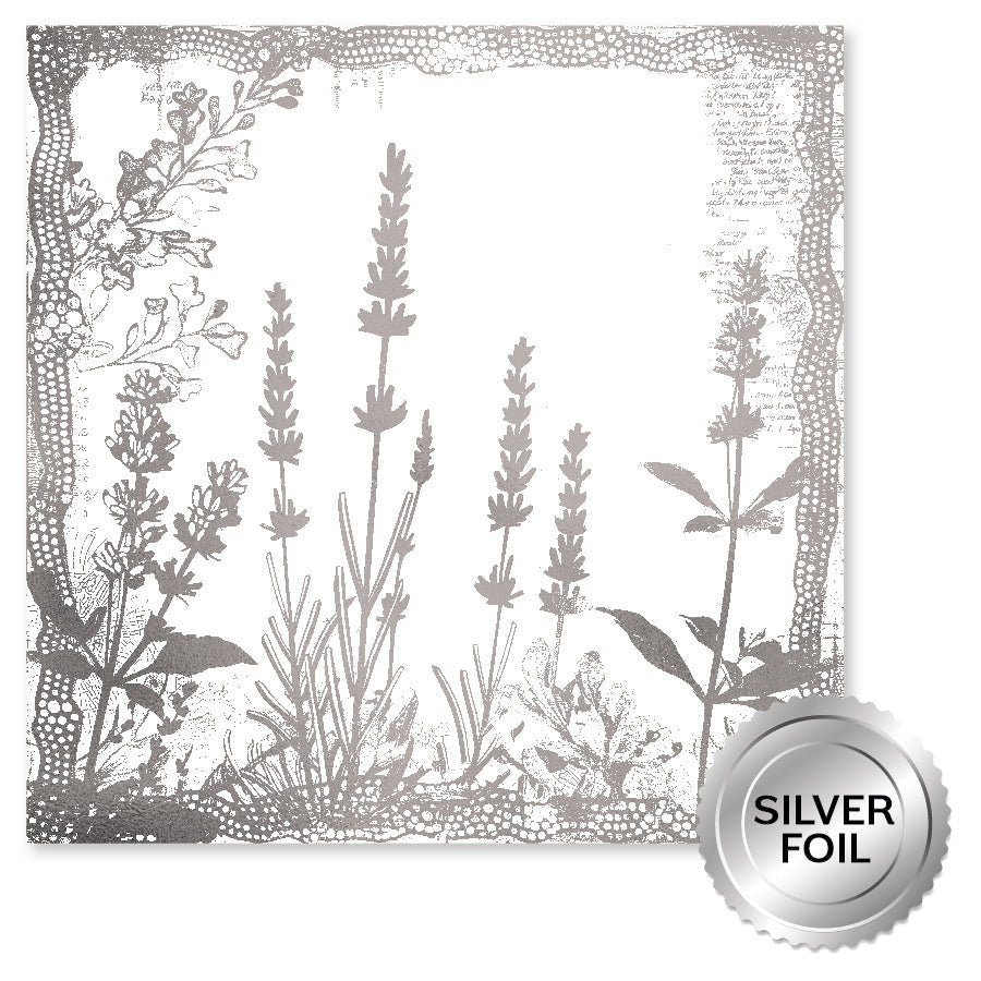 Lavender & Roses Silver Foil A 12x12 Paper (6pc Bulk Pack) 32247-1