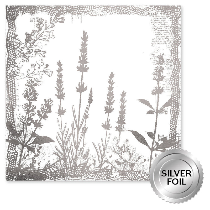 Lavender & Roses Silver Foil A 12x12 Paper (6pc Bulk Pack) 32247-1