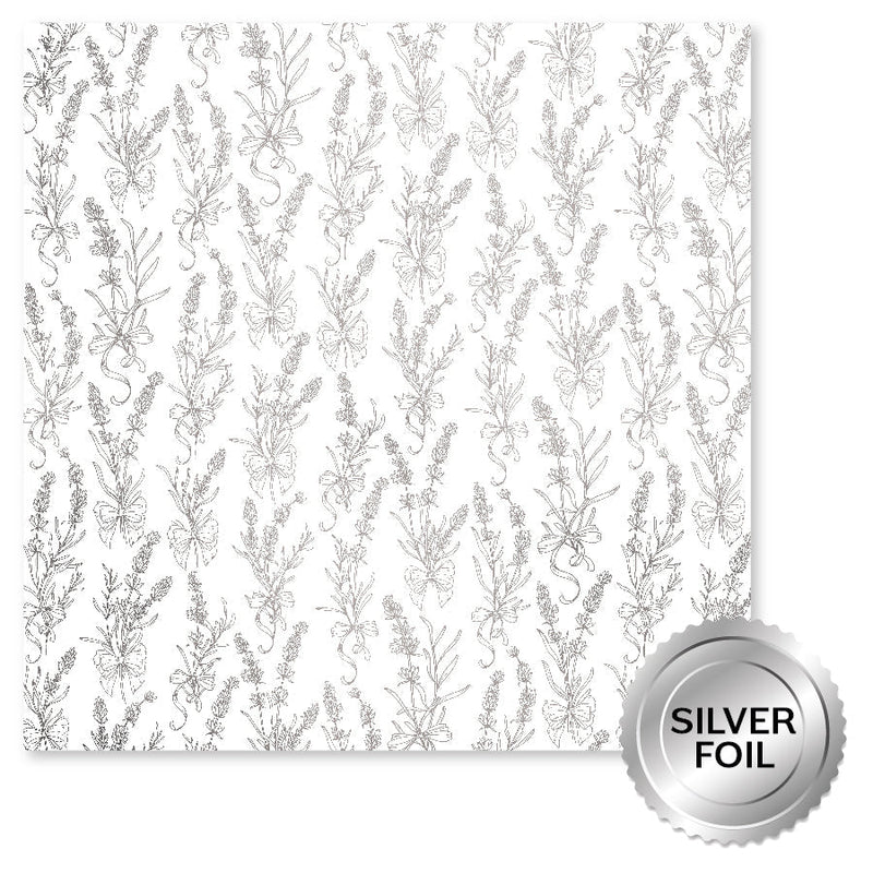 Feuilles de papier B 12x12 Lavande et Roses (Paquet de 6) 32250-1