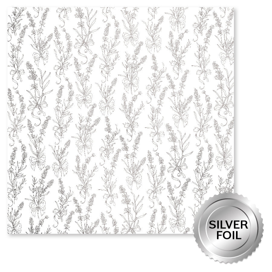 Feuilles de papier B 12x12 Lavande et Roses (Paquet de 6) 32250
