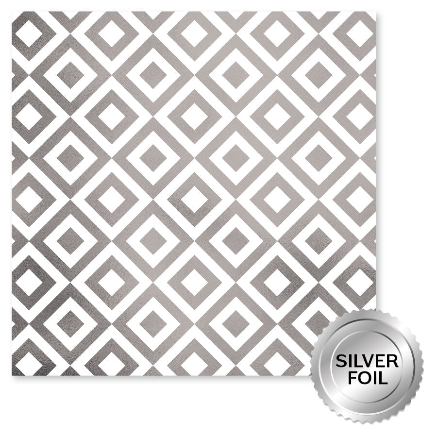 Lavender & Roses Silver Foil C 12x12 Paper (6pc Bulk Pack) 32253-1