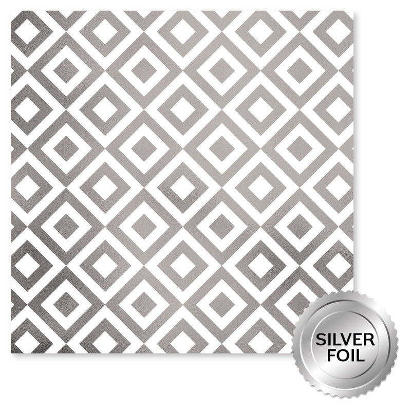 Lavender & Roses Silver Foil C 12x12 Paper (6pc Bulk Pack) 32253-1