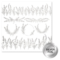 Lavender & Roses Silver Foil D 12x12 Paper (6pc Bulk Pack) 32256-1