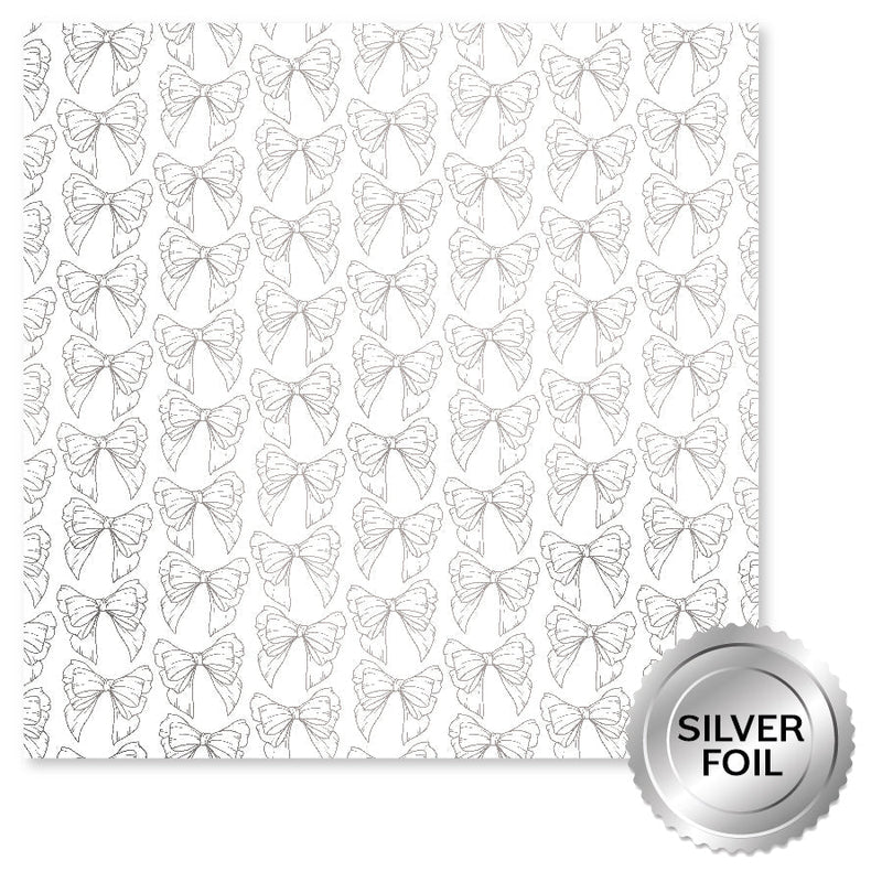 Lavender & Roses Silver Foil E 12x12 Paper (6pc Bulk Pack) 32259-1