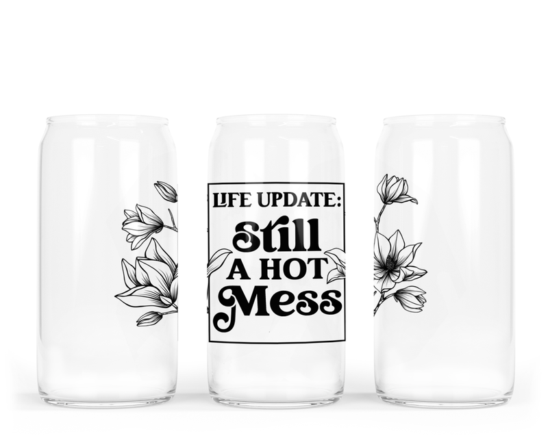 Life Update Glass Can with Bamboo Lid-1