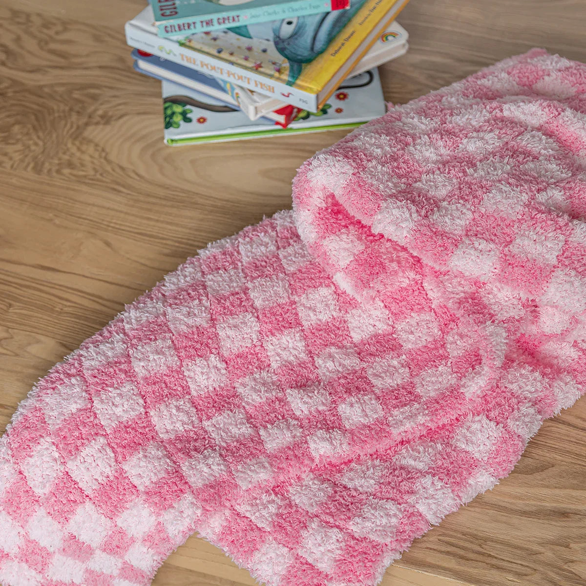 Cotton Candy Check Print Toddler Blanket-5