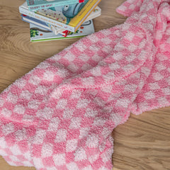 Cotton Candy Check Print Toddler Blanket-6
