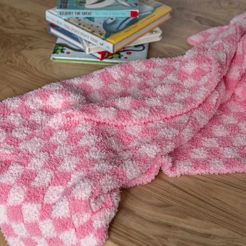 Cotton Candy Check Print Toddler Blanket-7