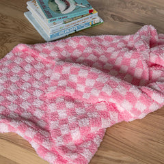 Cotton Candy Check Print Toddler Blanket-4