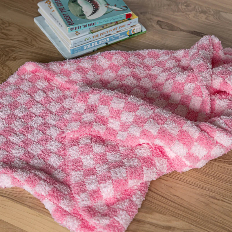 Cotton Candy Check Print Toddler Blanket-4