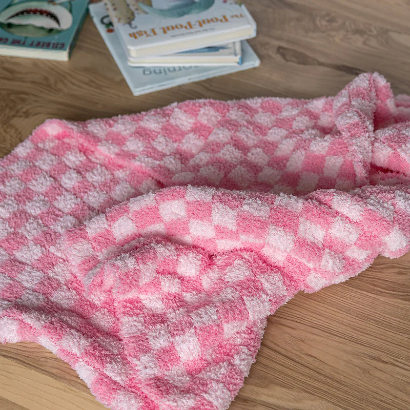 Cotton Candy Check Print Toddler Blanket-3