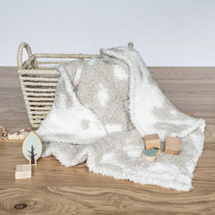 Blushing Beige & White Cow Print Lovey-1