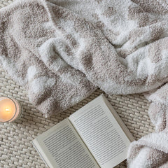 Blushing Beige & White Cow Print Throw-1