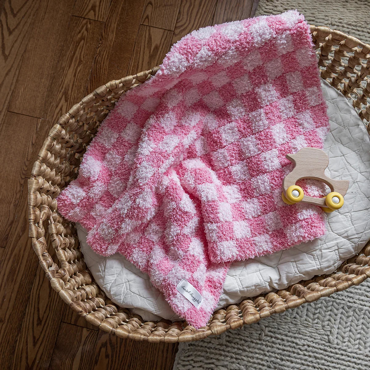 Cotton Candy Check Print Lovey-7