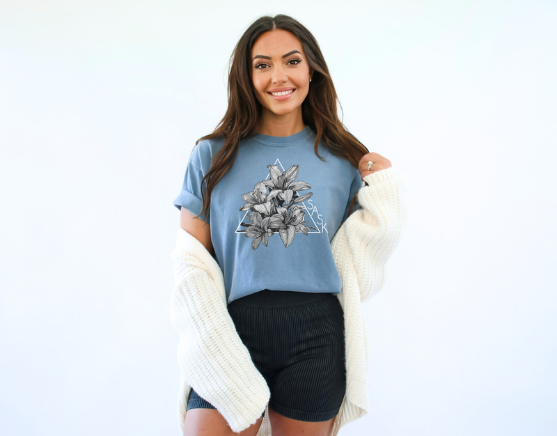 Lily Triangle B/W Unisex T-shirt | Prairie Clothing-1
