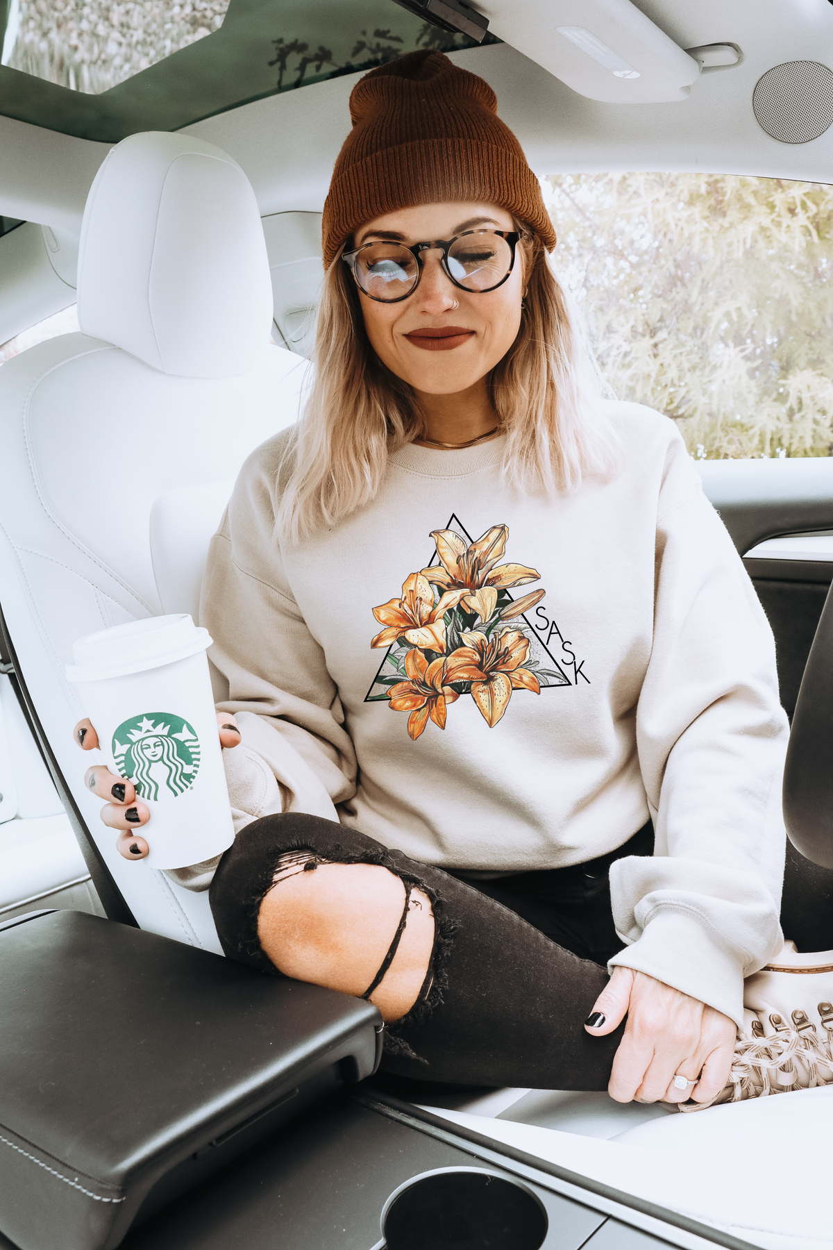 Lily Triangle Unisex Crewneck Sweatshirt | Sask Clothing-5