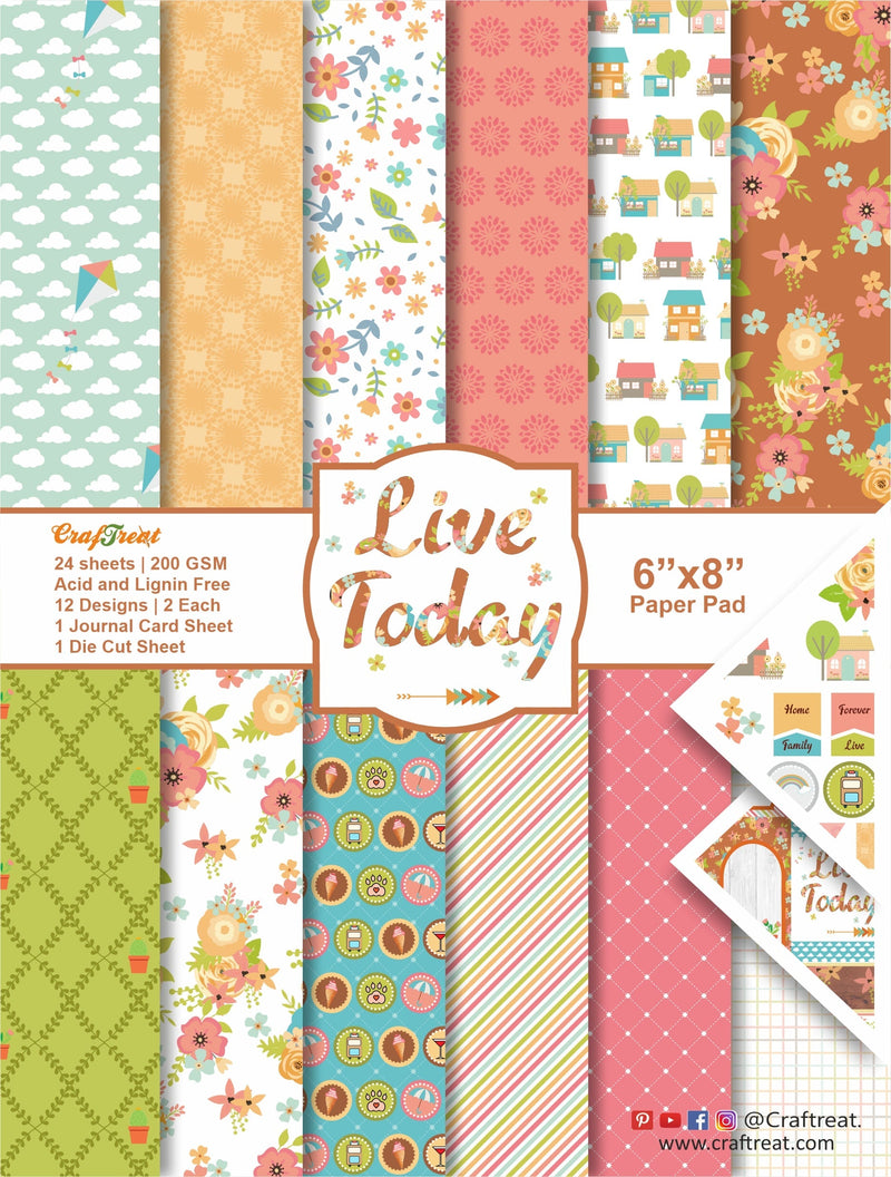 CrafTreat Paper Pad - Live Today 6"x8"-1