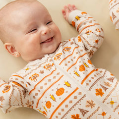 Harvest Fair Isle Print Sleeper | Petit Lem-3