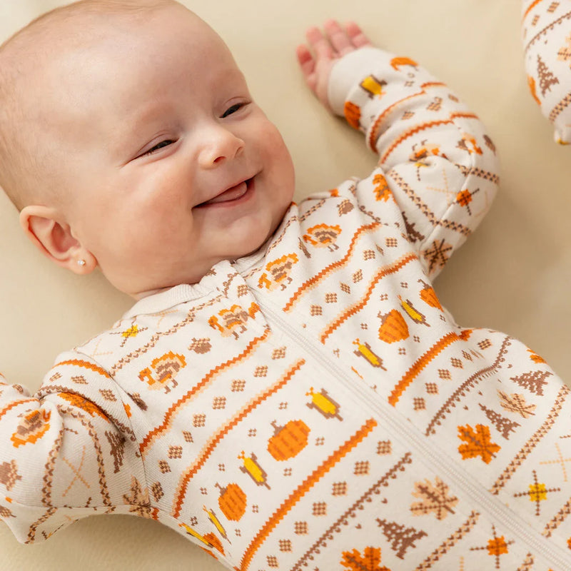 Harvest Fair Isle Print Sleeper | Petit Lem-3
