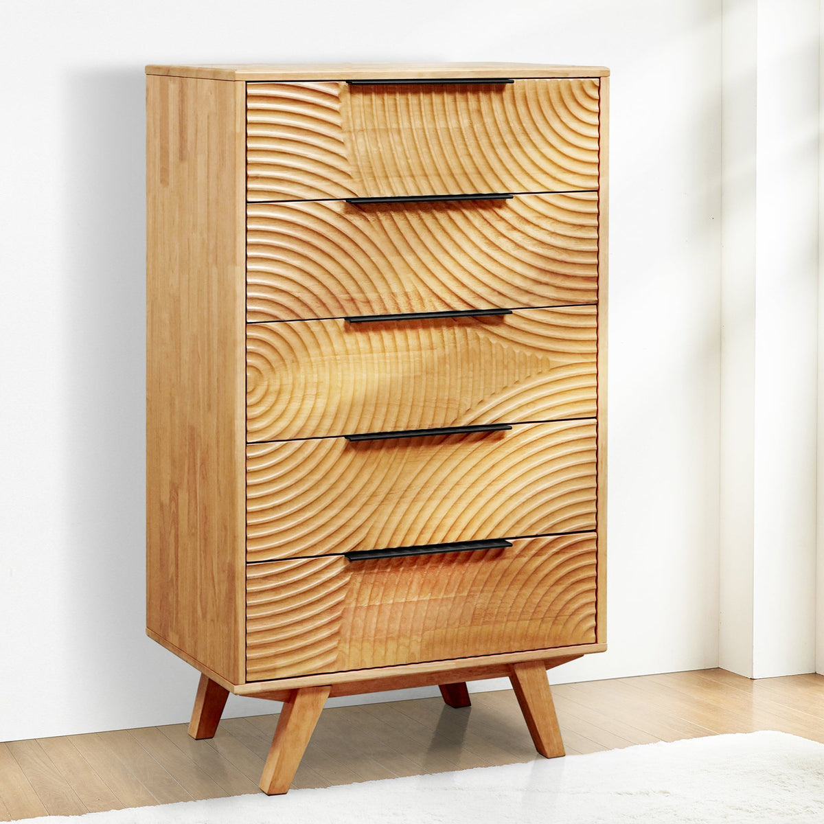 Harmony Solid Wood Dresser with 5 Drawers-2
