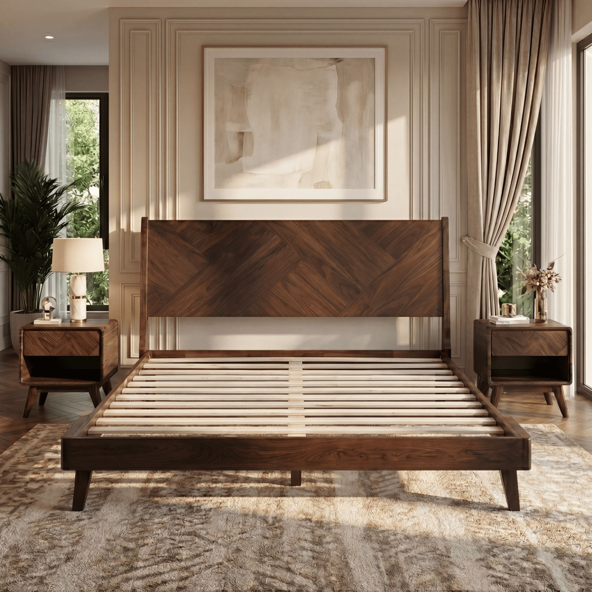 Estructura de cama de madera maciza Gazelle-15
