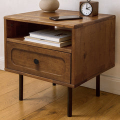 Mesa de noche de madera maciza Savana de un cajón-2