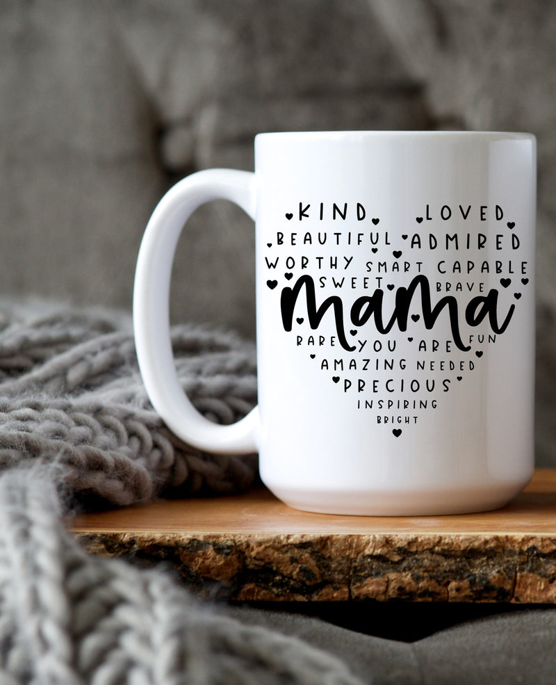 Mama Definition Mug with Heart | 15oz Coffee Mug | Mom Gift | Mother’s Day Gift | New Mom Present | Sentimental Mom Mug-1
