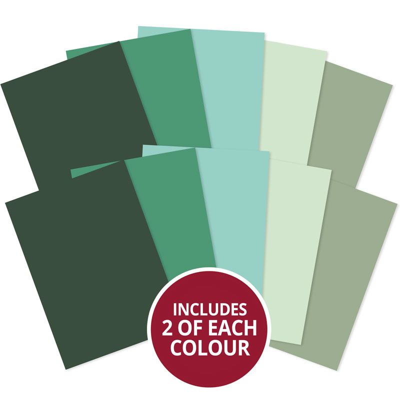 Matt-tastic Adorable Scorable A4 Cardstock x 10 Sheets - Greens-1