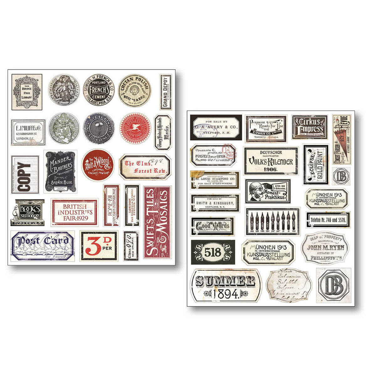 Lot de 10 autocollants techniques mixtes - Écritures anciennes-4