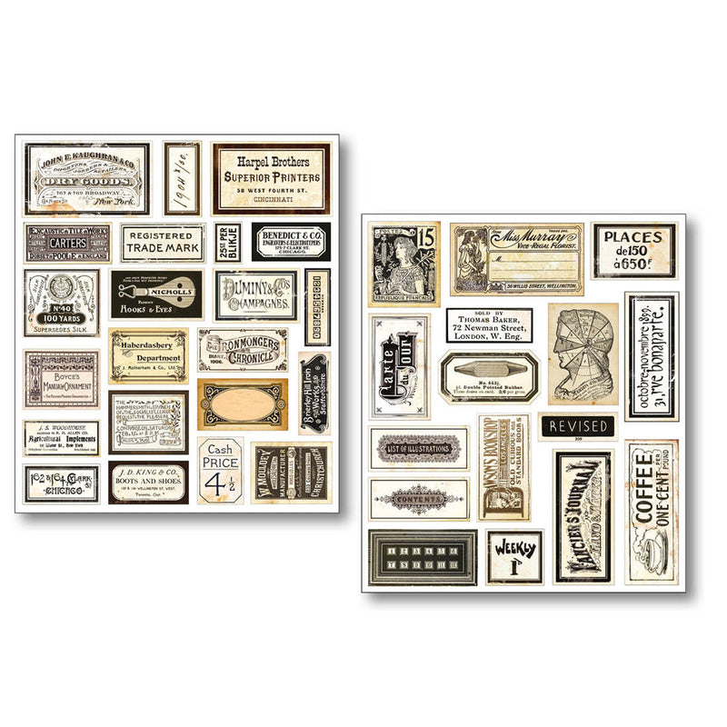Lot de 10 autocollants techniques mixtes - Écritures anciennes-6