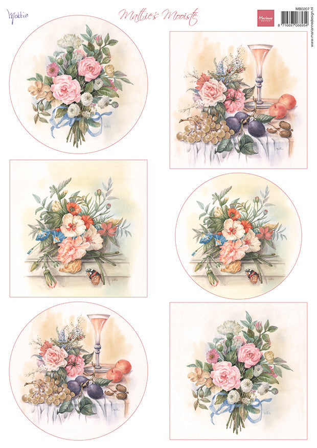 Marianne Design A4 Cutting Sheet - Mattie's Mooiste Spring Bouquets-1