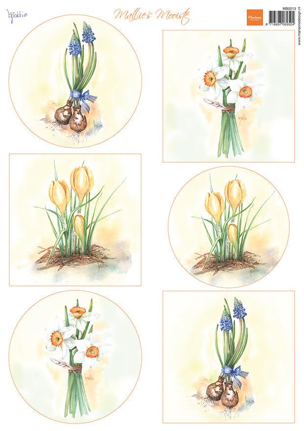 Marianne Design Feuille de découpe A4 - Mattie's Mooiste - Bulbes à fleurs-1