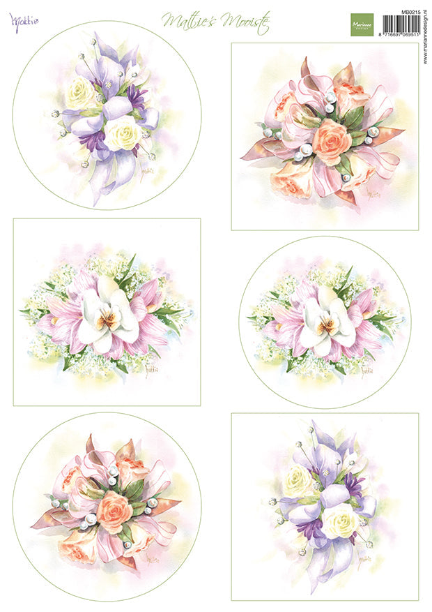 Marianne Design A4 Cutting Sheet - Mattie's Mooiste Romantic Bouquets-1